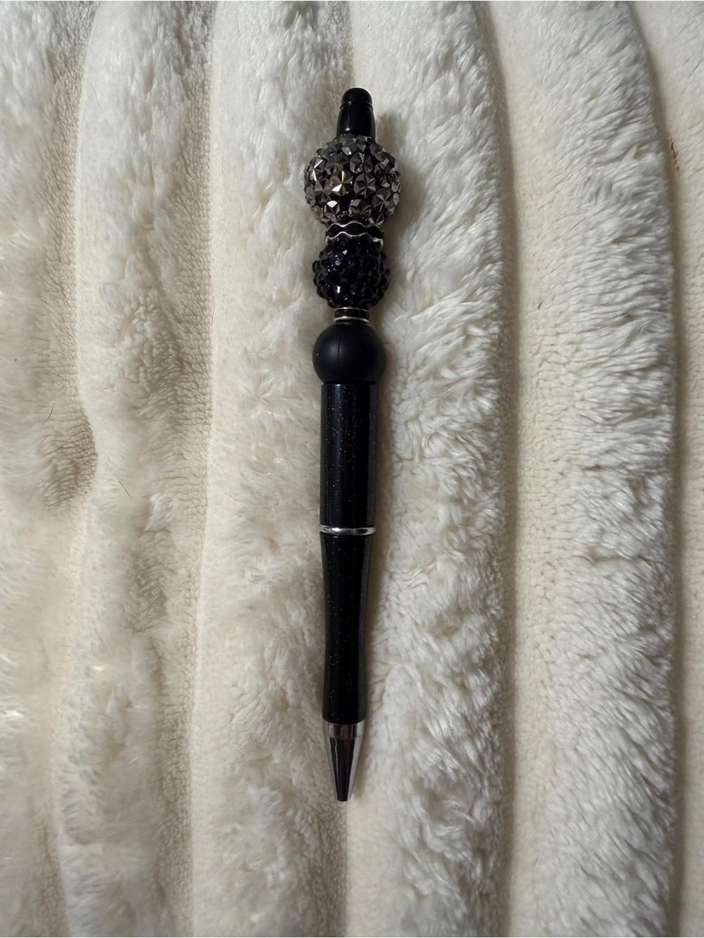 Hand Crafted Black Beaded Decorative Ballpoint Pen